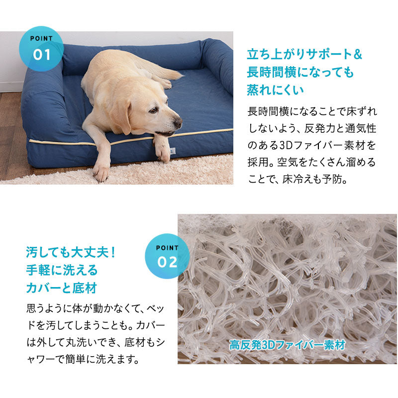 【ワンコnowa掲載】 年代に合わせて選ぶ 3Dベッド  シニアタイプ Mサイズ 超小型犬 小型犬 洗えるカバー付き