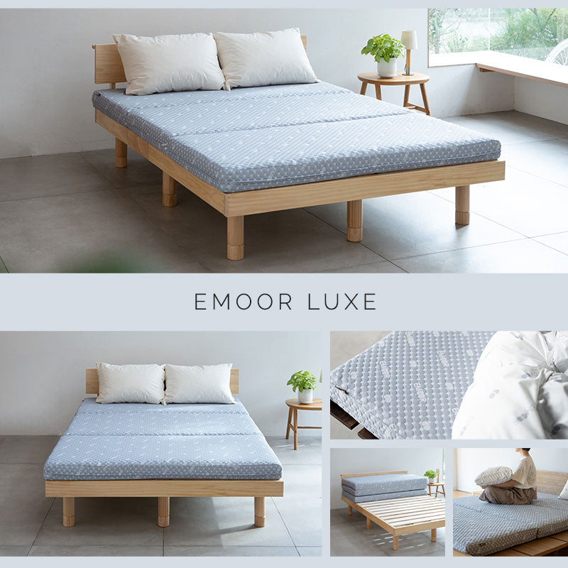 EMOOR LUXE】 3つ折りマットレス ダブルサイズ 高反発ウレタン