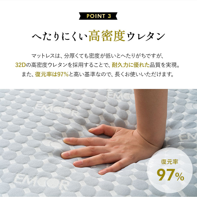 EMOOR LUXE】 3つ折りマットレス クイーンサイズ 高反発ウレタン