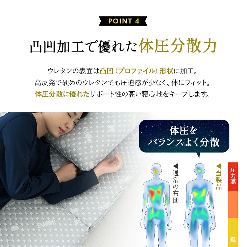 【新品未使用】Emoor Tokyo　エムール　セミダブル三つ折りマットレス EMOOR LUXE】 3つ折りマットレス セミダブルサイズ 高反発
