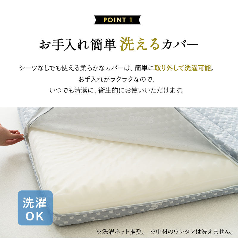 EMOOR LUXE】 3つ折りマットレス ダブルサイズ 高反発ウレタン │ 寝具