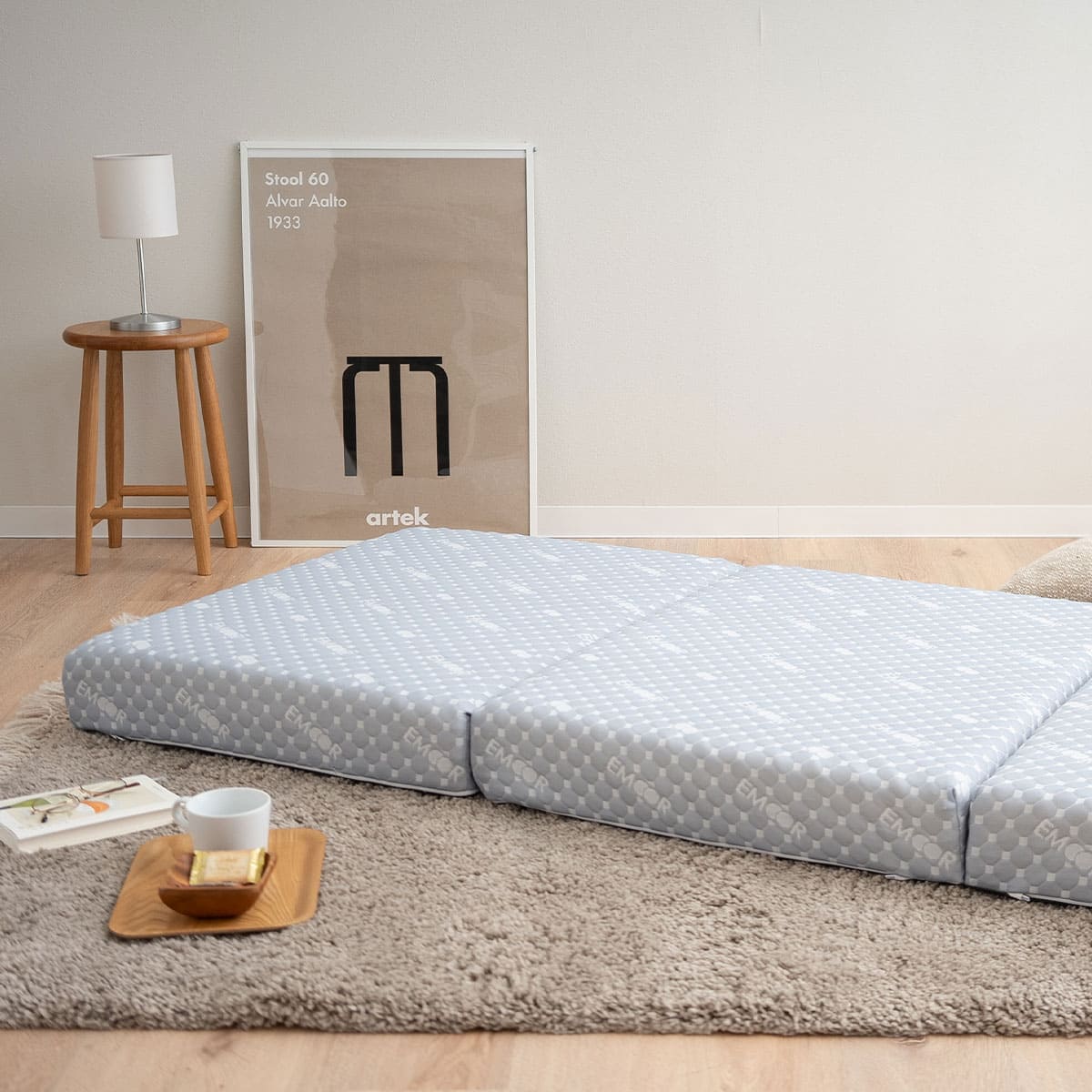 EMOOR LUXE】 3つ折りマットレス セミシングルサイズ 高反発