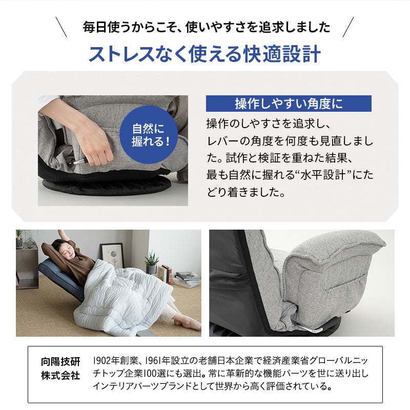ポケットコイル回転座椅子 ポケットコイル 回転座椅子 リクライニングチェア 完成品 座椅子 肘
