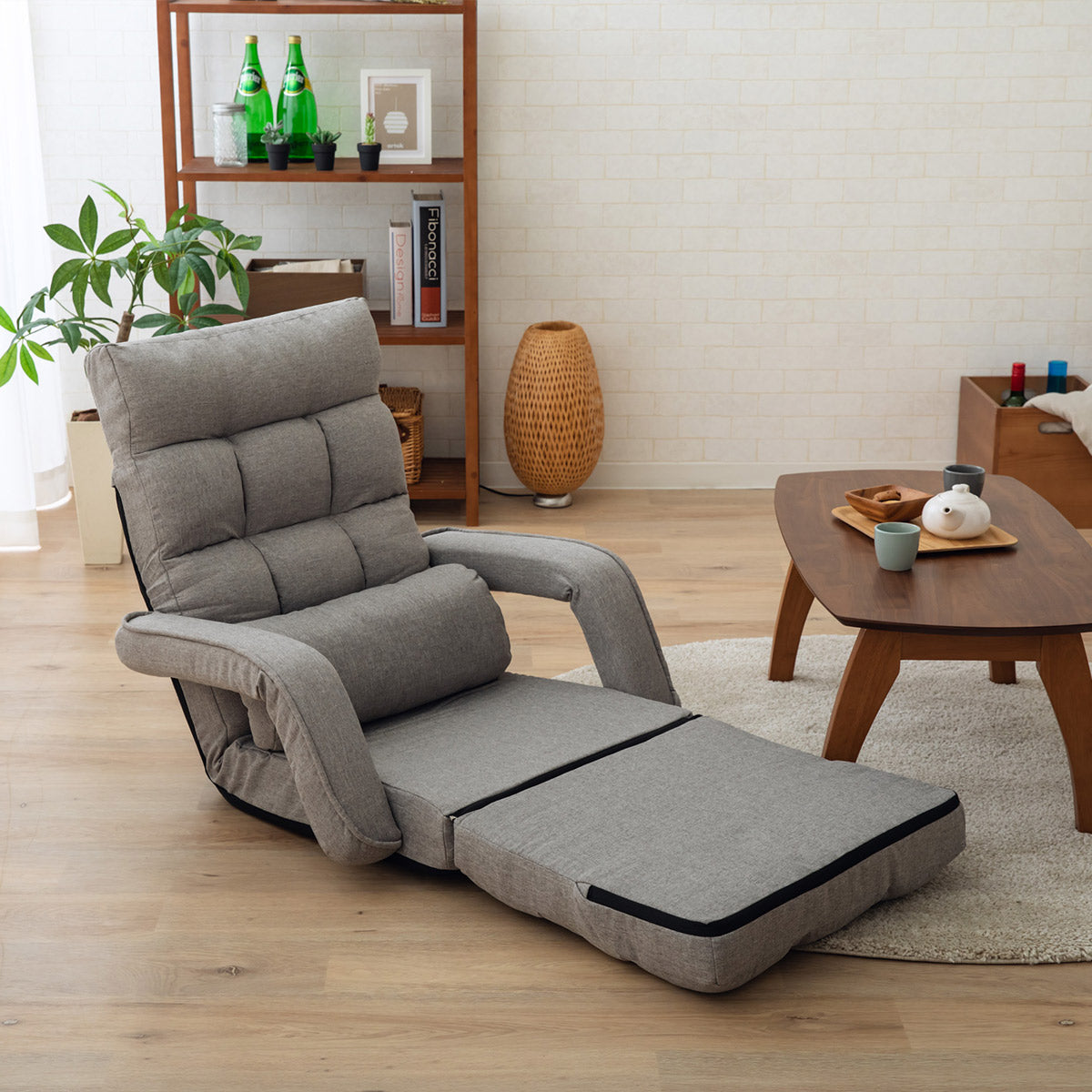 肘付きオットマン座椅子 Mollet モレット 1人用 14段階リクライニング