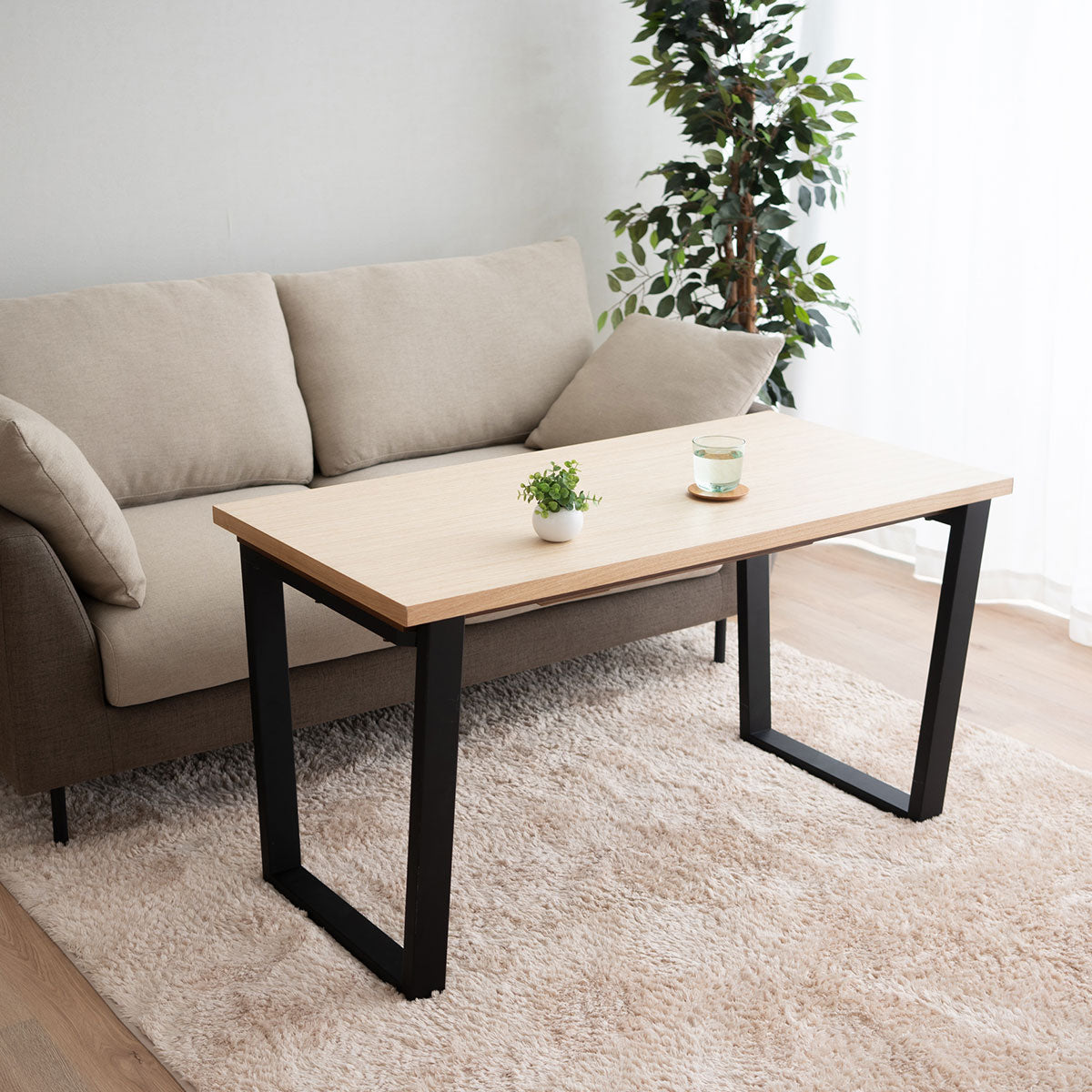 ソファと合わせて使う こたつテーブル ハイタイプ 長方形 幅120cm 木製 こたつ コタツ 炬燵 やぐら デスク 机 立ち座りしやすい オールシーズン