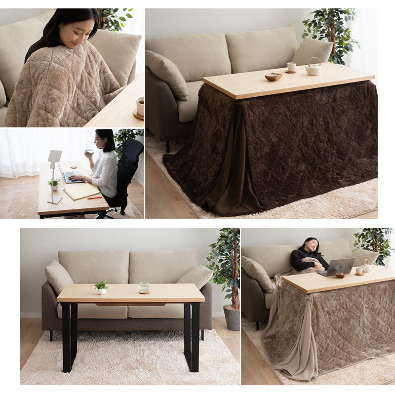 ソファと合わせて使う こたつテーブル ハイタイプ 長方形 幅120cm 木製 こたつ コタツ 炬燵 やぐら デスク 机 立ち座りしやすい オールシーズン