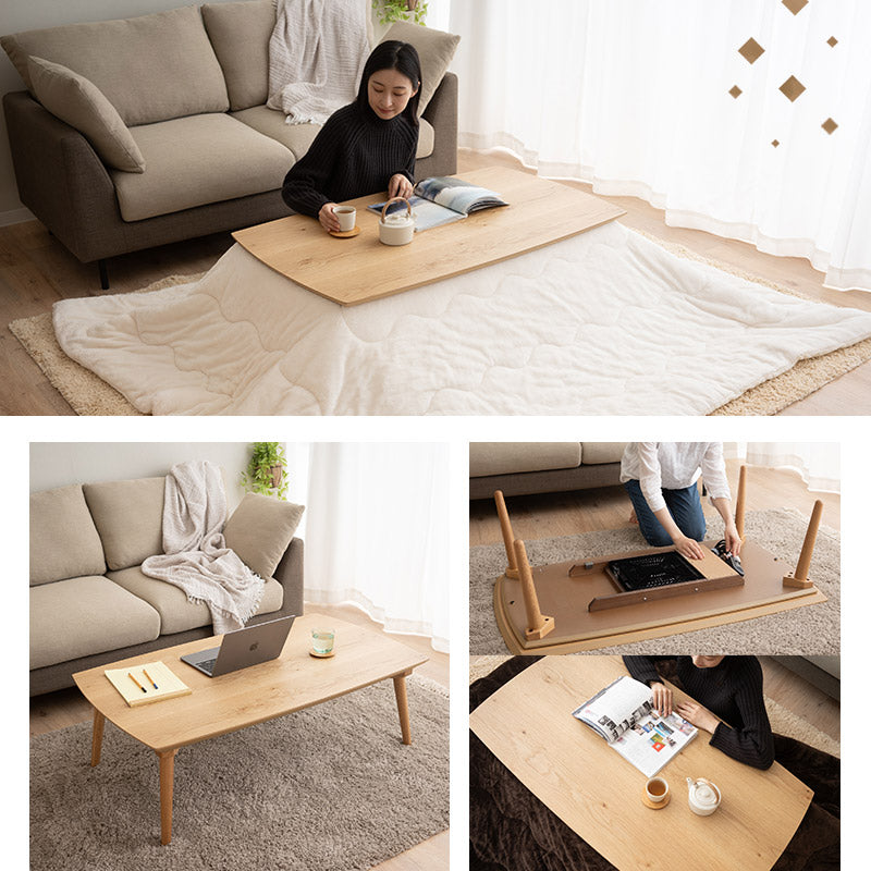 こたつテーブル 幅120cm 長方形 ロータイプ 木製 やぐら デスク