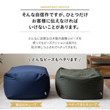 ビーズクッション 日本製 「人をダメにする もちもち クッション」もちもち キューブ   Lサイズ