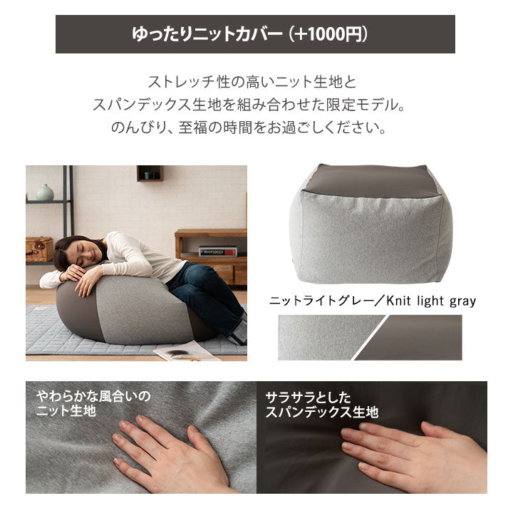 ゆったりビーズクッション カバー(カラー：ライトグレー) IRIS OHYAMA ビーズクッション カバー 低反発 ビーズ クッション