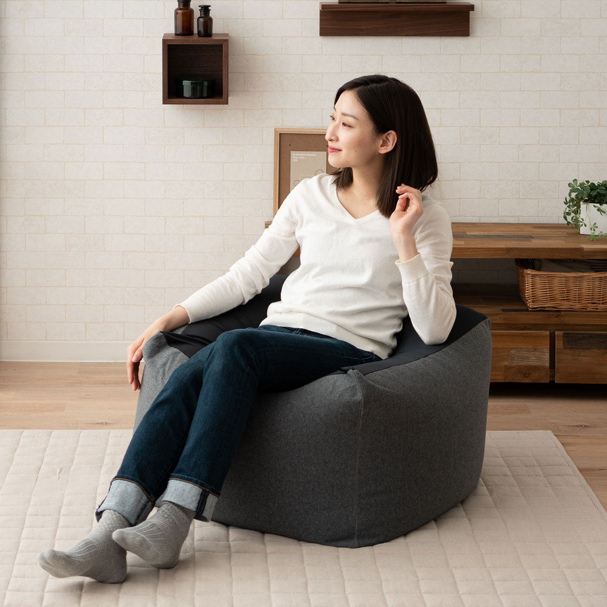 ビーズクッション 日本製 Lサイズ 特大 キューブ | 寝具・家具の専門店