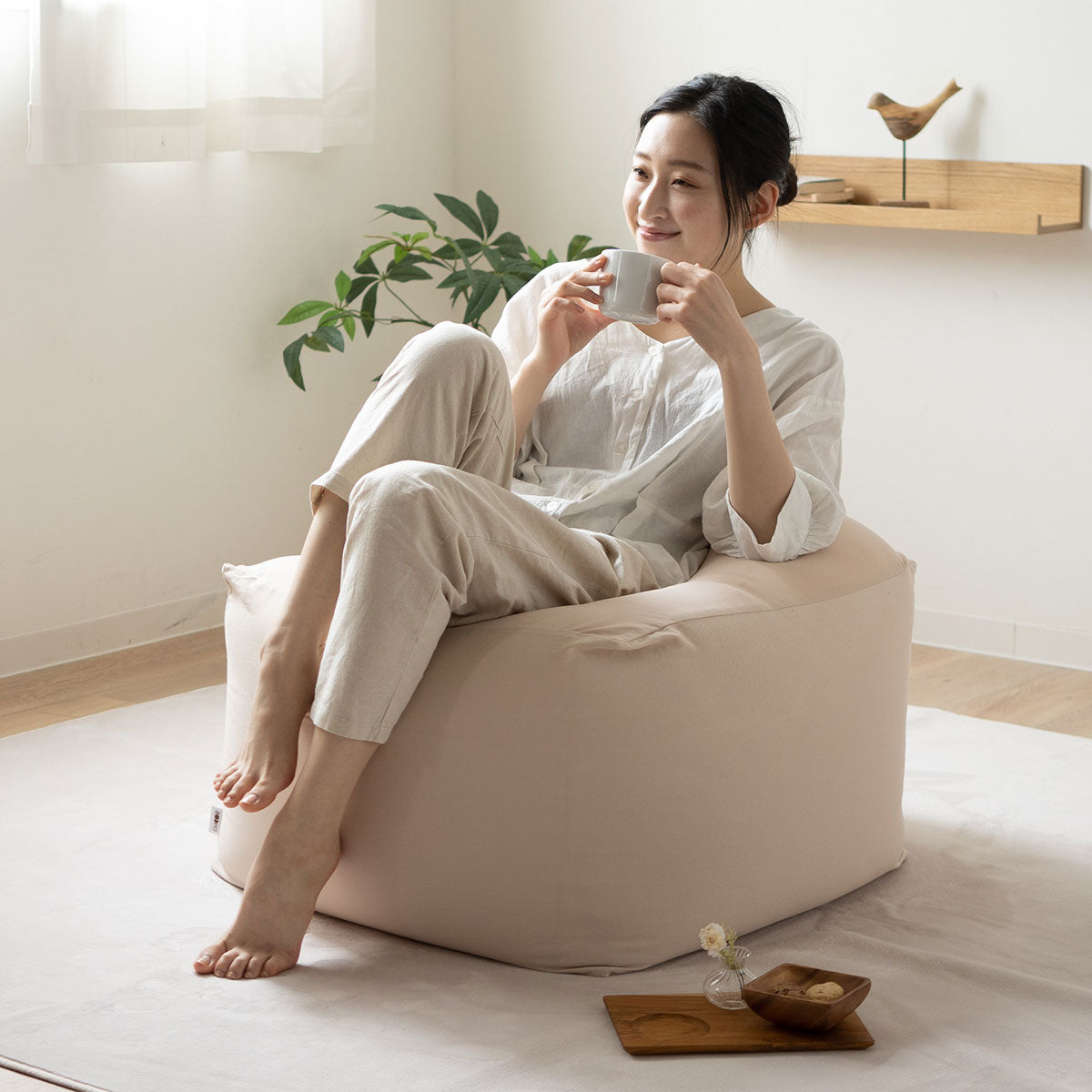 ビーズクッション Ｌサイズ ビーズクッション 日本製 Lサイズ 特大 キューブ | 寝具・家具の