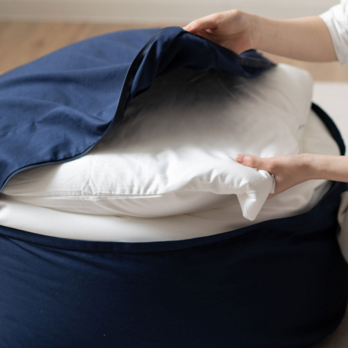 ビーズクッション　CUBE 7個セット 補充用 ビーズクッション XLサイズ 約70×70cm 特大 日本製 CUBE