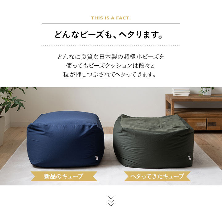 補充用 ビーズクッション Lサイズ L+サイズ 日本製 CUBE キューブ 0.5mm マイクロビーズ 補充クッション 詰め替え