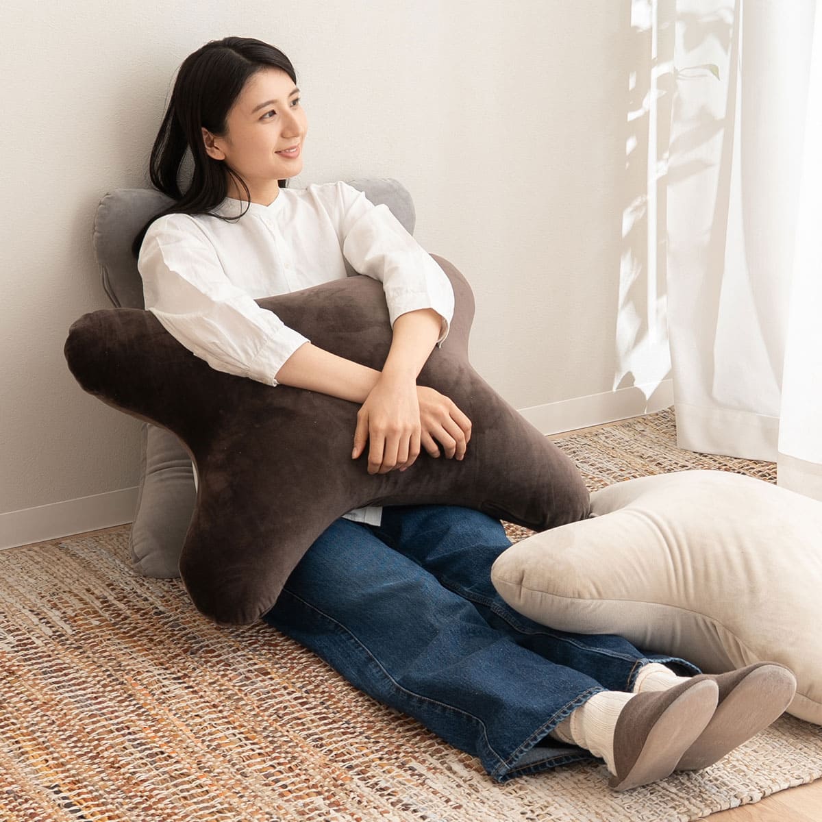 至福の睡眠】 マシュマロ 抱きしめピロー 抱き枕 クッション 足枕 腰