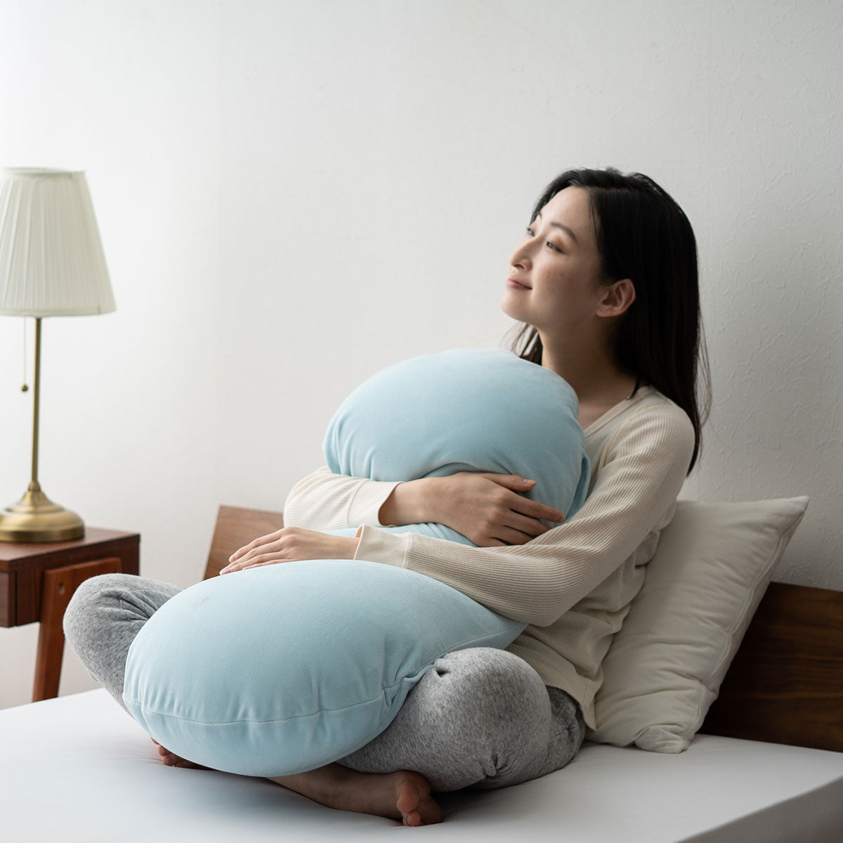 マシュマロ フィットピロー 枕カバー付き 高さ調整可能　もちもち触感 仰向け寝 大きめまくら