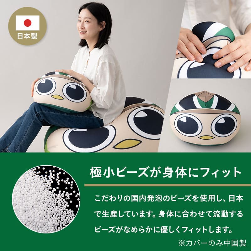 TOKYO VERDY × EMOOR 公式コラボ リヴェルン ビーズクッション 37×30cm ノーマルサイズ クッション 背もたれ マスコットキャラクター 東京ヴェルディ
