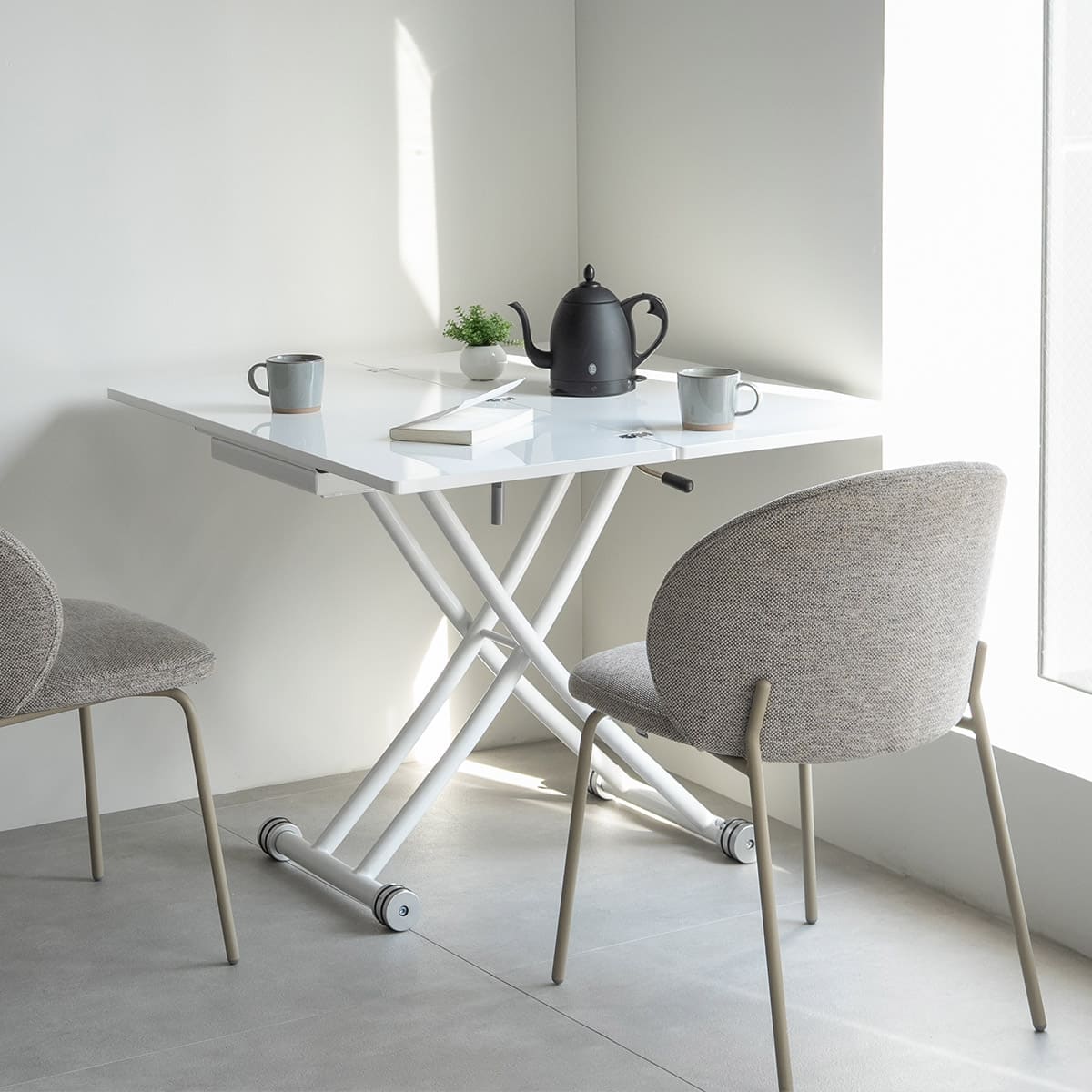 昇降伸長テーブル　伸長テーブル　昇降　テーブル　ダイニングテーブル 昇降伸張リビングダイニングテーブル/リフティングテーブル//Esprit