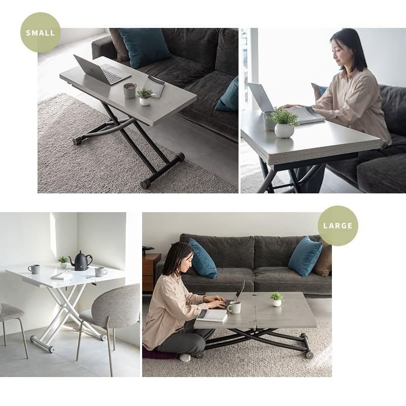 マジックテーブル 昇降式 伸長式 石目調 リフトテーブル 幅100cm