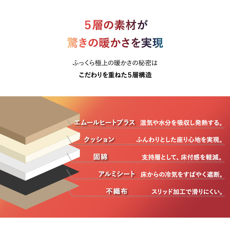 ラグ ラグマット 130×190cm カーペット 絨毯 敷きパッド 極暖 +4℃ 吸湿発熱 あったか 秋 冬 防寒対策 寒さ対策 冷え対策 長方形 約1.5畳