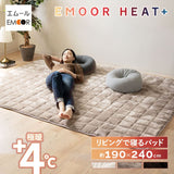 ラグ ラグマット 190×240cm カーペット 絨毯 敷きパッド 極暖 +4℃ 吸湿発熱 あったか 秋 冬 防寒対策 寒さ対策 冷え対策 長方形 約3畳