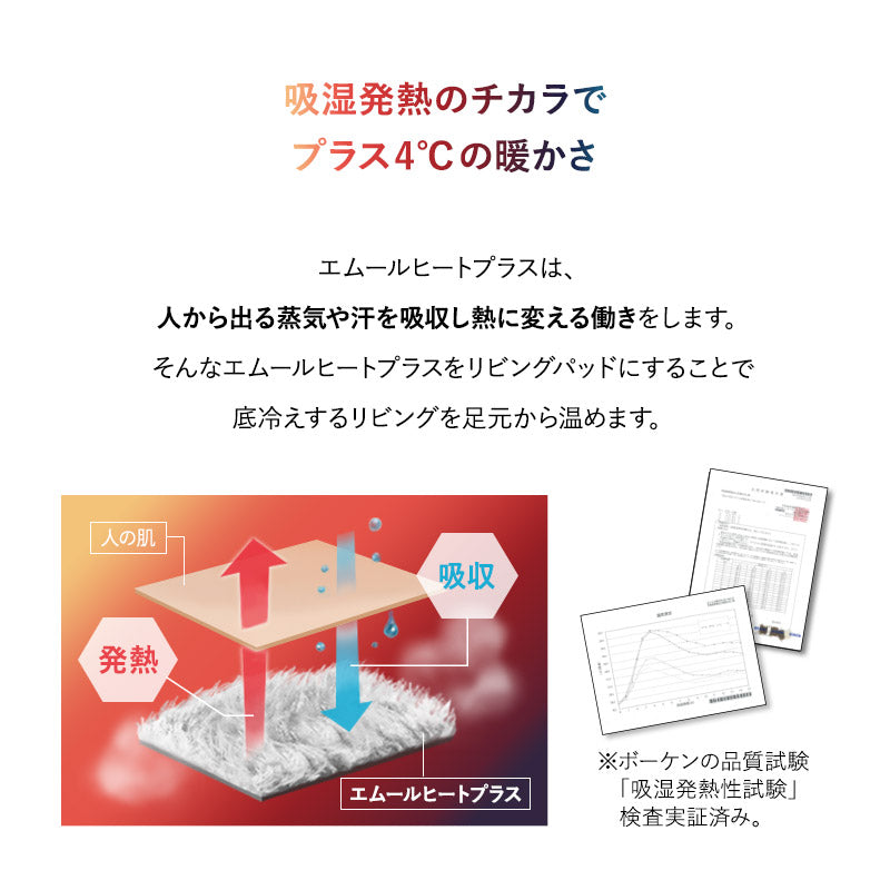 ラグ ラグマット 190×190cm カーペット 絨毯 敷きパッド 極暖 +4℃ 吸湿発熱 あったか 秋 冬 防寒対策 寒さ対策 冷え対策 正方形 約2畳