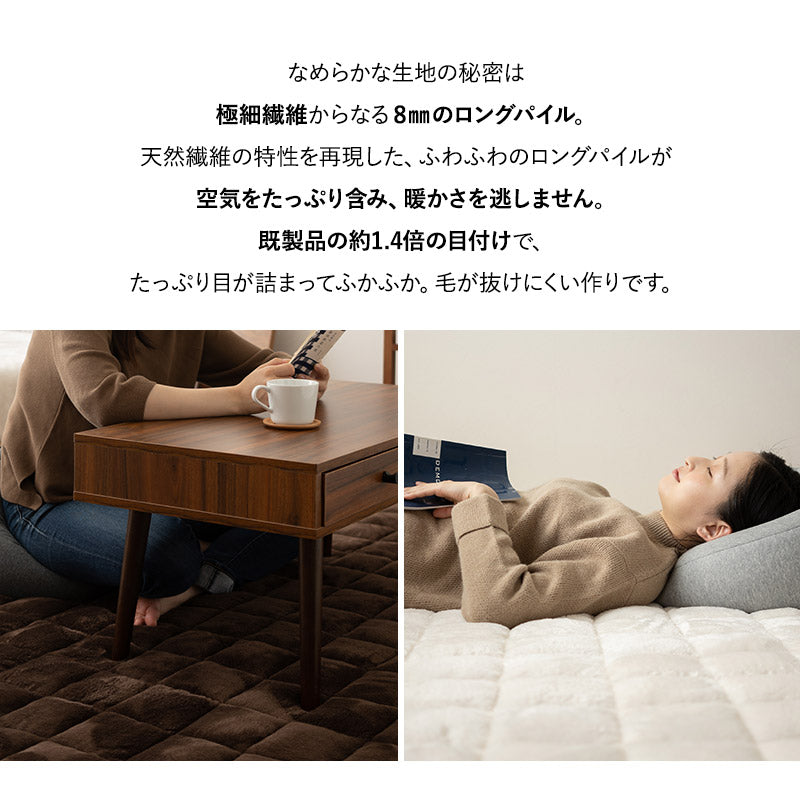 ラグ ラグマット 190×190cm カーペット 絨毯 敷きパッド 極暖 +4℃ 吸湿発熱 あったか 秋 冬 防寒対策 寒さ対策 冷え対策 正方形 約2畳