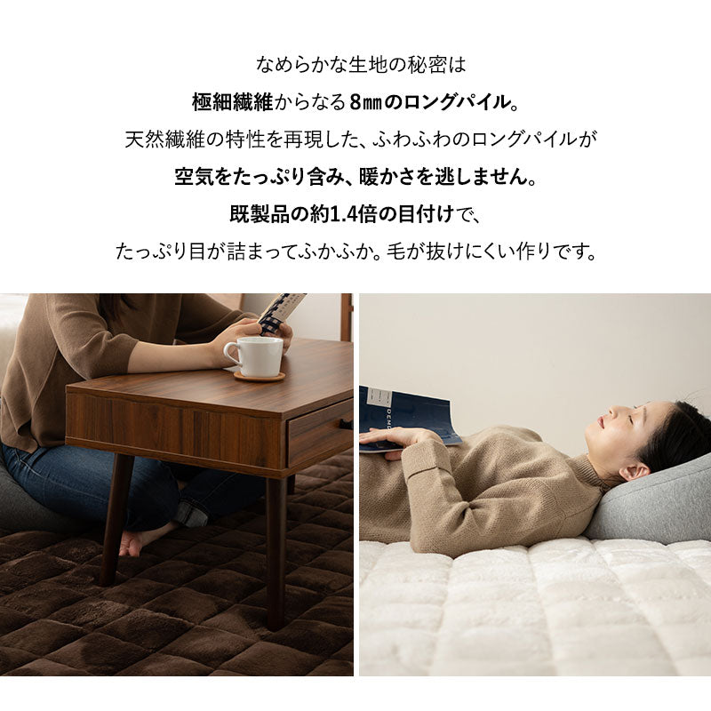 ラグ ラグマット 190×240cm カーペット 絨毯 敷きパッド 極暖 +4℃ 吸湿発熱 あったか 秋 冬 防寒対策 寒さ対策 冷え対策 長方形 約3畳