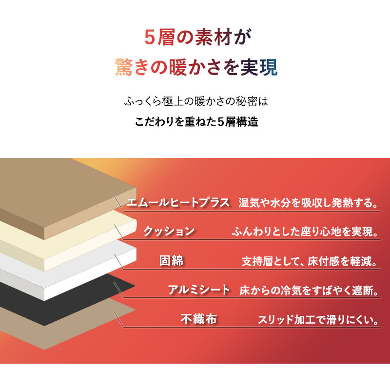 ラグ ラグマット 190×240cm カーペット 絨毯 敷きパッド 極暖 +4℃ 吸湿発熱 あったか 秋 冬 防寒対策 寒さ対策 冷え対策 長方形 約3畳