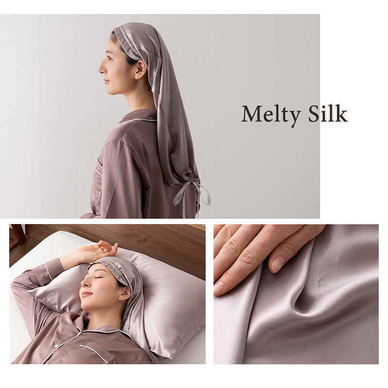 ナイトキャップ 天然シルク100％ ヘアケアキャップ シルクナイトキャップ シルクキャップ 最高級6Aランク シルク 絹 ロングヘア対応 筒状 ゴム式 帽子 美髪 艶髪 美容 ヘアケア