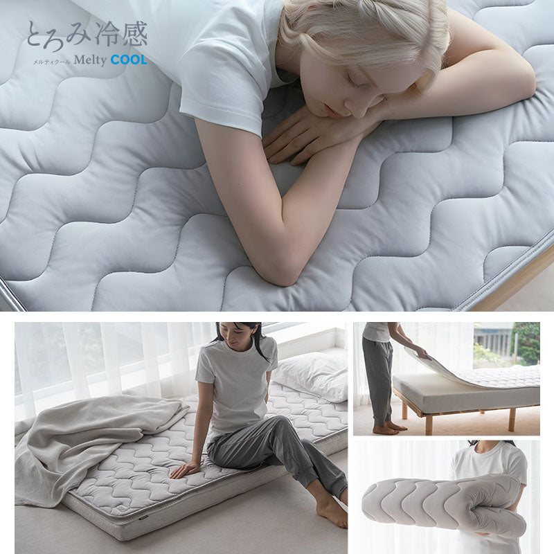 新品★シャルレ★冷感敷きパッド★ダブル★夏の夜の快適睡眠 夏用 オーバーレイ 敷きパッド シングル セミダブル ダブル クイーン