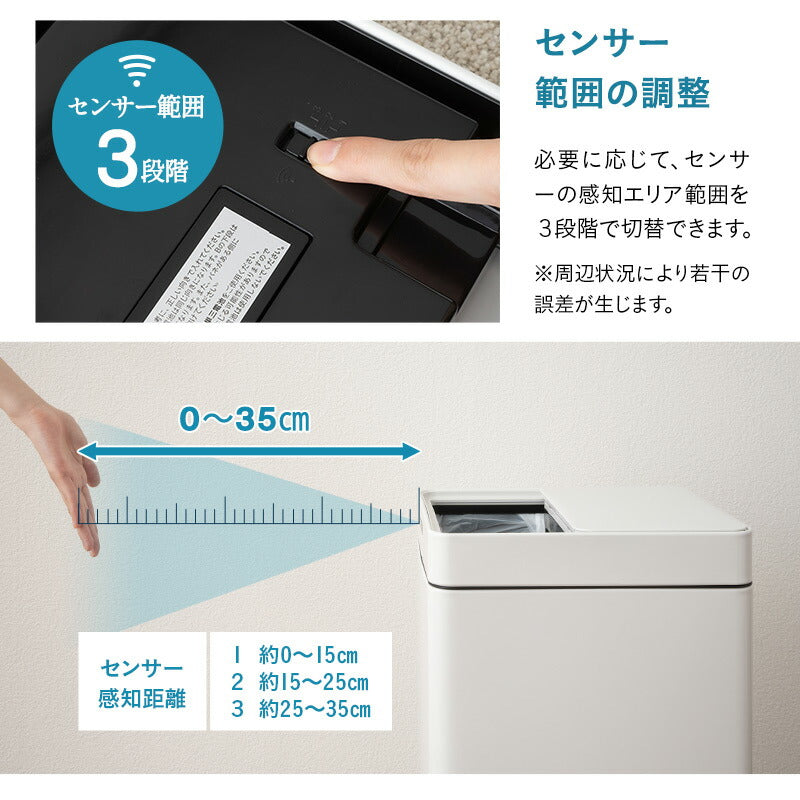 オゾン消臭機能付 電動 ダストボックス 42L ゴミ箱 自動開閉 スライド式 人感センサー付き スリム