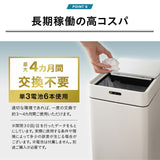オゾン消臭機能付 電動 ダストボックス 42L ゴミ箱 自動開閉 スライド式 人感センサー付き スリム