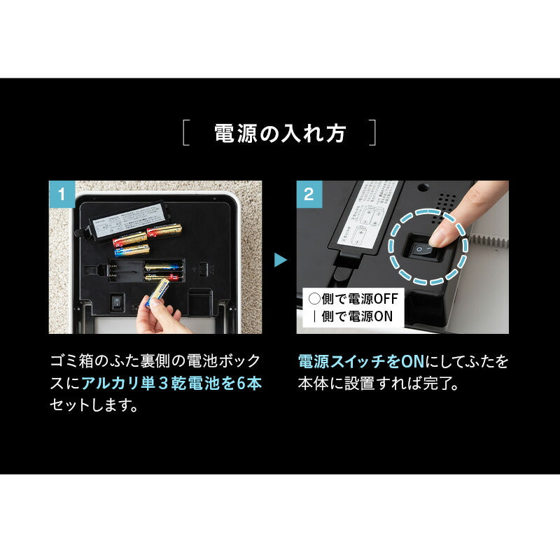 オゾン消臭機能付 電動 ダストボックス 42L ゴミ箱 自動開閉 スライド式 人感センサー付き スリム