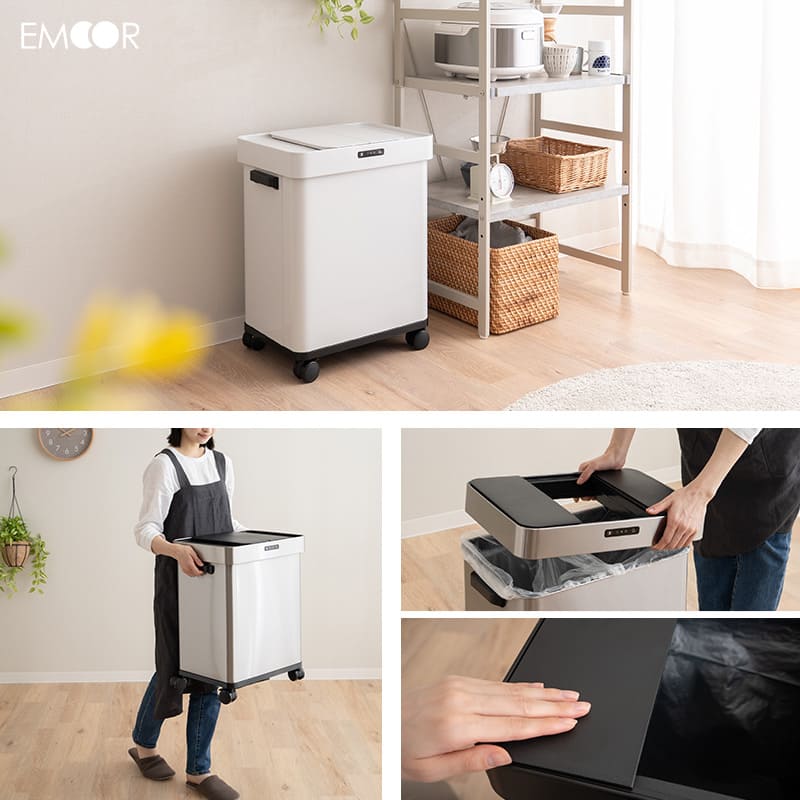 オゾン消臭機能付 電動スライドダストボックス ゴミ箱 50L | 寝具