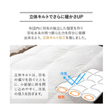 羽毛布団 シングル 日本製 ロイヤルゴールドラベル ポーランド産ホワイトダックダウン93％ 非圧縮 新合繊生地使用 軽量 収納ケース付き ループ付き