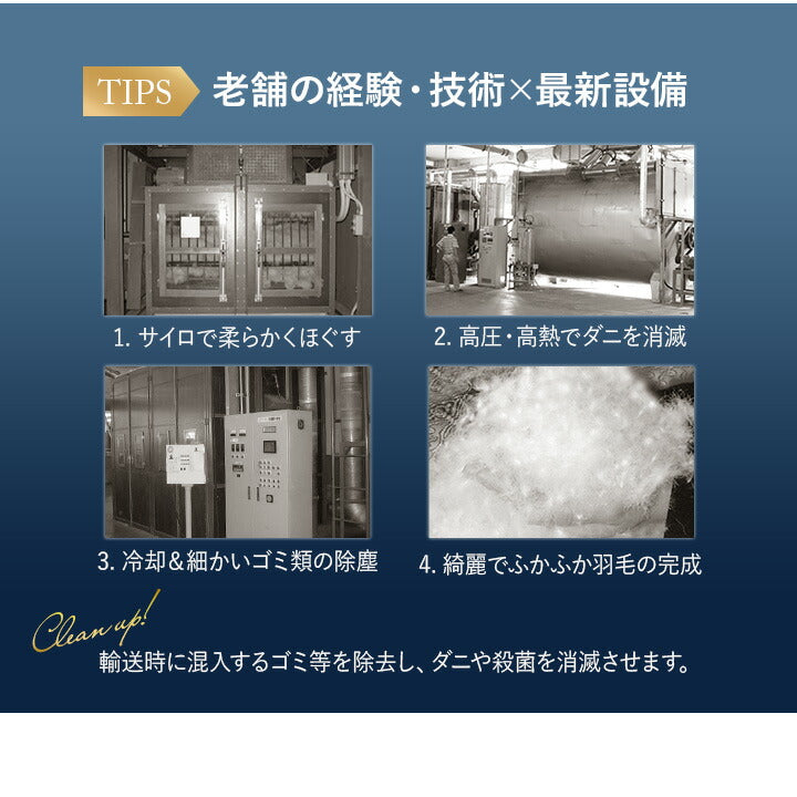 2枚合わせ 羽毛布団 キング 日本製 ロイヤルゴールドラベル ポーランド産ホワイトダックダウン93％ 非圧縮 新合繊生地使用 軽量 二枚合わせ 収納ケース付き ループ付き