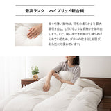 羽毛布団 クイーン 日本製 ロイヤルゴールドラベル ハンガリー産ホワイトグースダウン93％ 非圧縮 ハイブリッド新合繊生地使用 軽量 収納ケース付き ループ付き