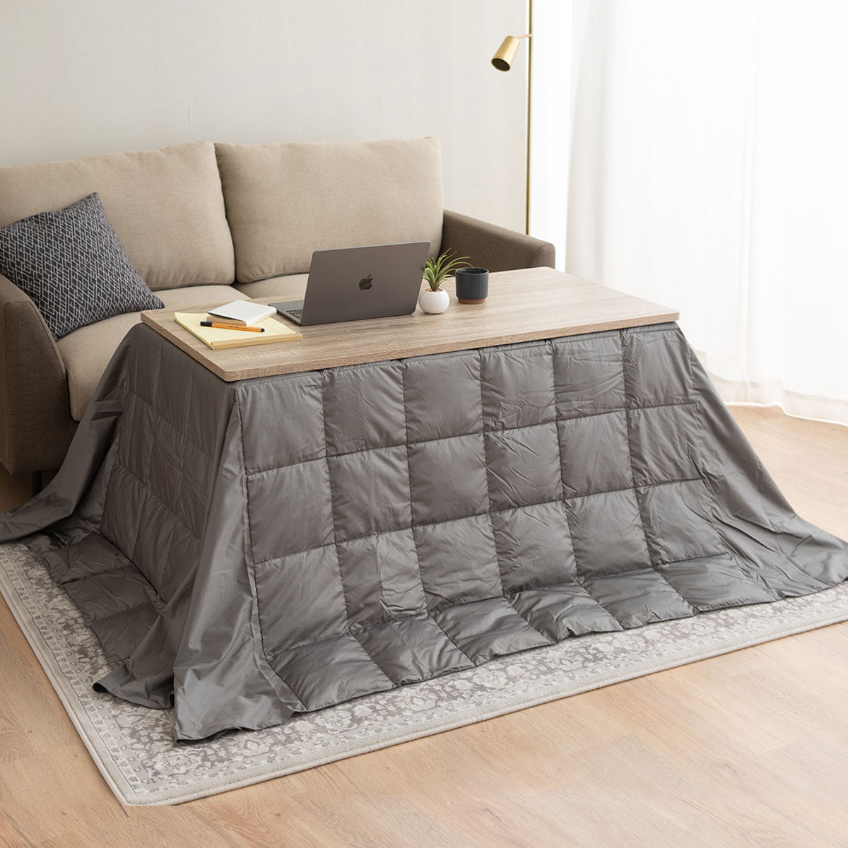 羽毛 こたつ掛け布団 ハイタイプ 幅120cm 長方形 省スペース ダウン