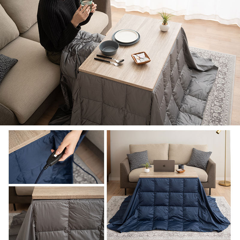 こたつ掛け布団 長方形 羽毛 こたつ布団 ハイタイプ 幅80cm 省スペースデザイン あったか 寒さ対策 防寒対策