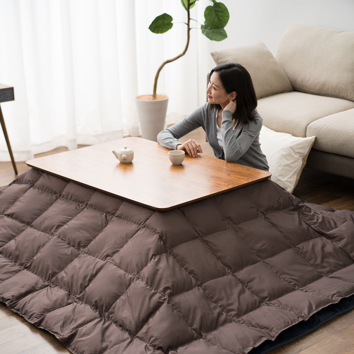 DAY and DAY コタツ羽毛掛布団 長方形　200×280cm カバー付き 4832_1.jpg