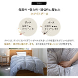 羽毛布団 キング 日本製 プレミアムゴールドラベル ポーランド産ホワイトグースダウン95％ 非圧縮 抗菌 防臭 収納ケース付き ループ付き