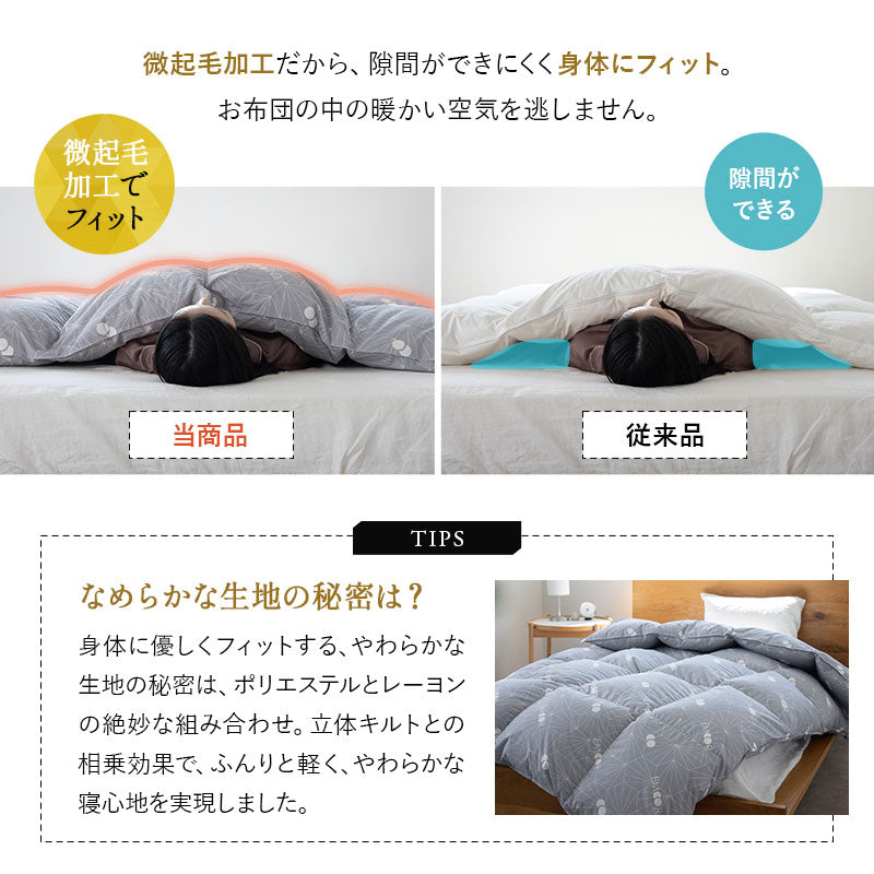 日本製 プレミアムゴールドラベル 羽毛布団 キング 非圧縮 抗菌 防臭