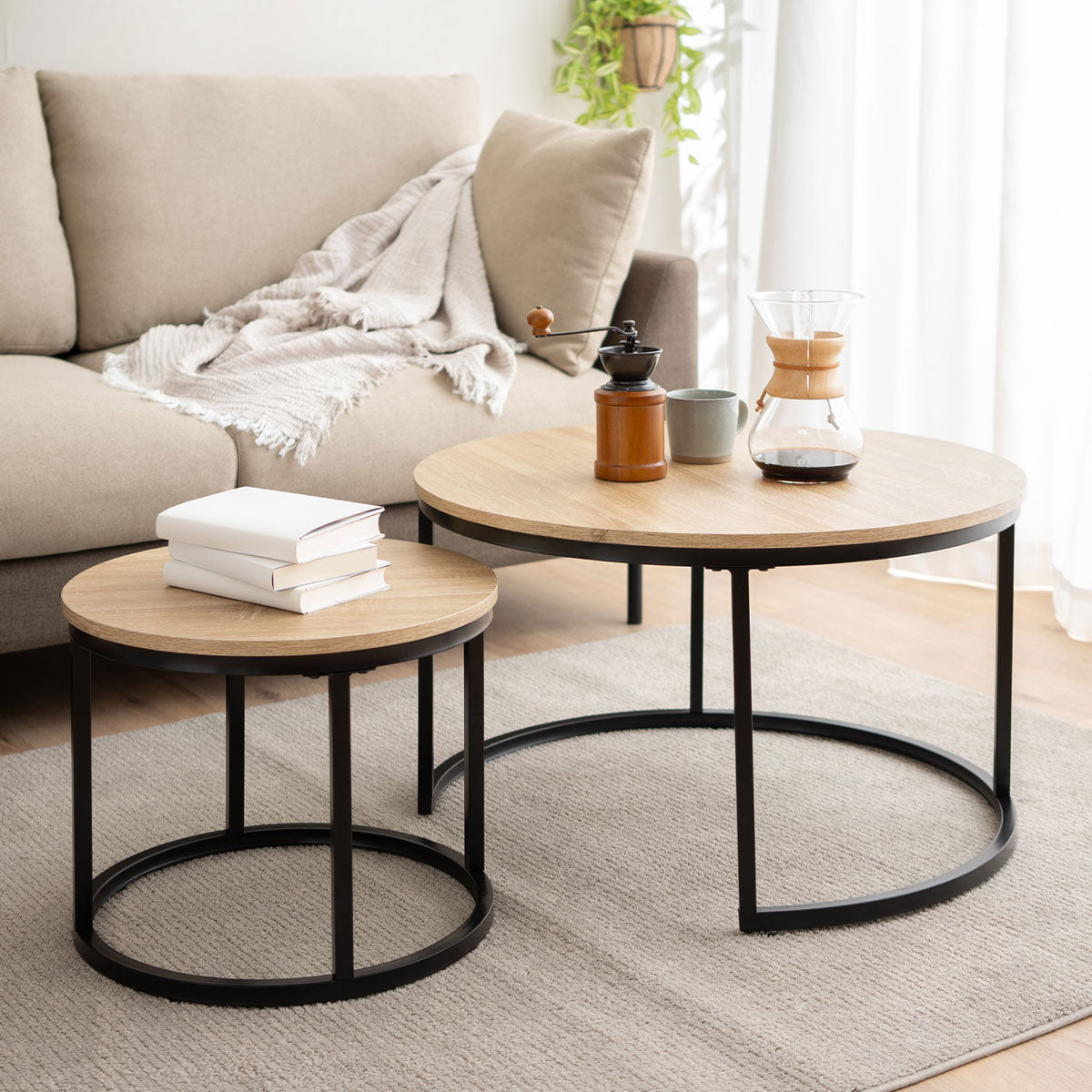 ネストテーブル センターテーブル ローテーブル 大理石調 木目調