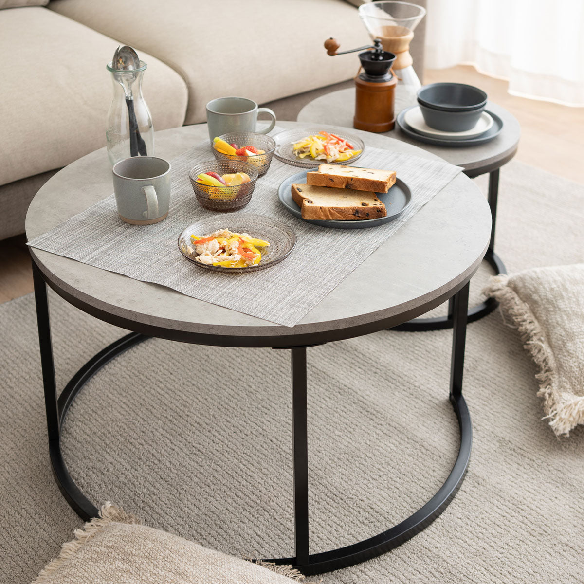 お洒落 ネストテーブル ローテーブル 大理石柄 マルテーブルコーヒーテーブル Amazon.co.jp: 大理石テーブル ネストテーブル コーヒーテーブル