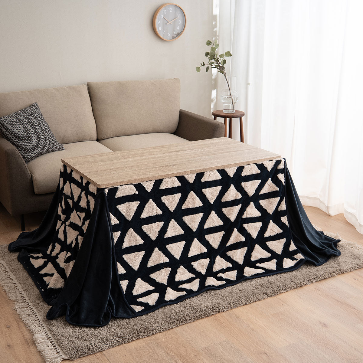 ボアジャガード こたつ布団 ハイタイプこたつ用 幅80cm 幅120cm 長方形 省スペース こたつ掛け布団 北欧柄