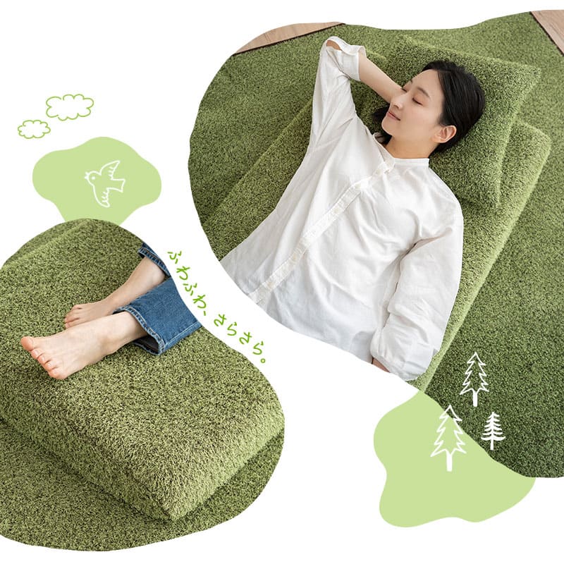 芝生生地 ボックスシーツ コンパクトサイズ  コンパクトマットレス専用 幅65cmマットレスカバー 替えカバー 洗い替え 低ホルムアルデヒド オールシーズン ごろ寝