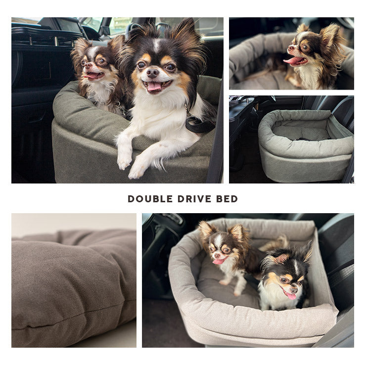 ドライブベッド 2頭対応 ゆったり ダブル ペットソファ カーベッド ペットシート ペットベッド ペット用 ドライブボックス 犬 猫 小型犬用 いぬ ねこ お出かけ 座席シート