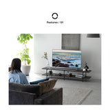 テレビボード テレビ台 ローボード 幅180cm 石目調 ストーン調 テレビラック オープンラック オープンシェルフ 収納棚 ロータイプ 32型～70型対応 大型テレビ対応