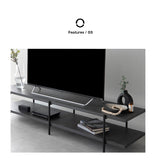 テレビボード テレビ台 ローボード 幅180cm 石目調 ストーン調 テレビラック オープンラック オープンシェルフ 収納棚 ロータイプ 32型～70型対応 大型テレビ対応