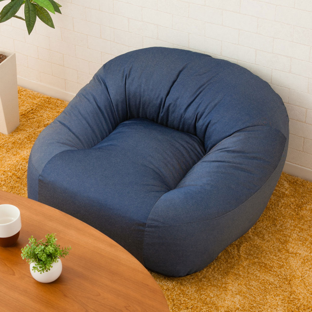 1 新品 クッション ソファ ネイビー マフィー S デニム 北欧 フロア 座卓 マフィ― S デニム インテリア クッション ビッグ フロア ビッグ